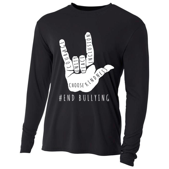 Unity Orange Day End Bullying Love Sign Language Cooling Performance Long Sleeve Crew