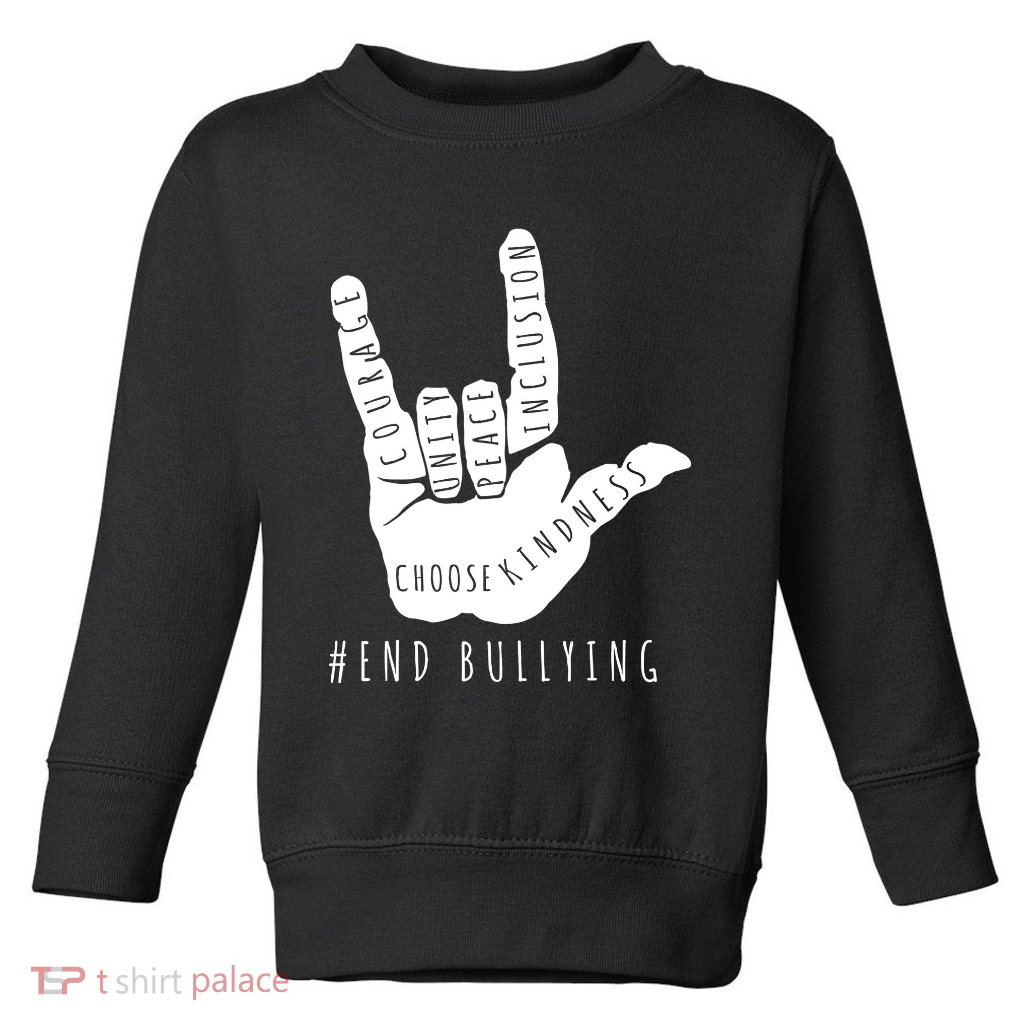 Unity Orange Day End Bullying Love Sign Language Toddler Sweatshirt