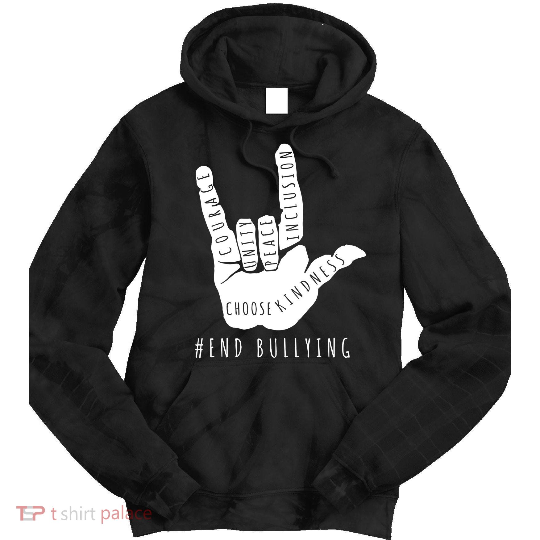 Unity Orange Day End Bullying Love Sign Language Tie Dye Hoodie