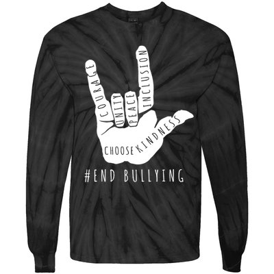 Unity Orange Day End Bullying Love Sign Language Tie-Dye Long Sleeve Shirt
