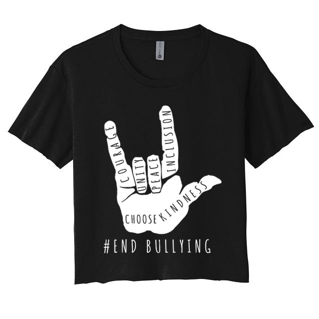 Unity Orange Day End Bullying Love Sign Language Crop Top
