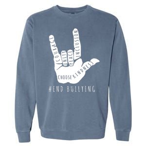 Unity Orange Day End Bullying Love Sign Language Garment-Dyed Sweatshirt