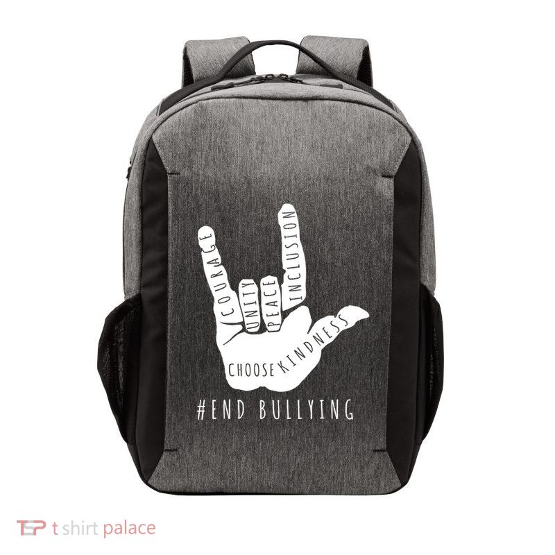 Unity Orange Day End Bullying Love Sign Language Vector Backpack