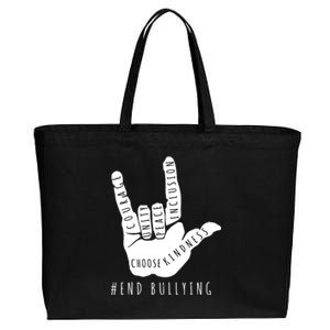 Unity Orange Day End Bullying Love Sign Language Cotton Canvas Jumbo Tote