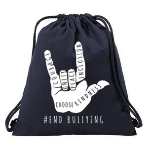 Unity Orange Day End Bullying Love Sign Language Drawstring Bag