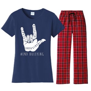 Unity Orange Day End Bullying Love Sign Language Women's Flannel Pajama Set