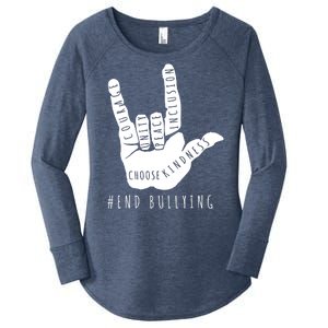 Unity Orange Day End Bullying Love Sign Language Women's Perfect Tri Tunic Long Sleeve Shirt