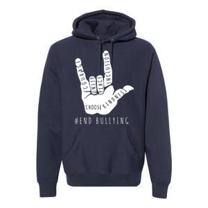 Unity Orange Day End Bullying Love Sign Language Premium Hoodie