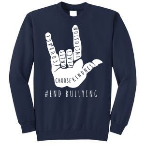 Unity Orange Day End Bullying Love Sign Language Tall Sweatshirt