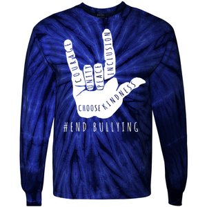 Unity Orange Day End Bullying Love Sign Language Tie-Dye Long Sleeve Shirt