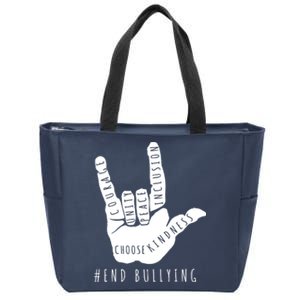 Unity Orange Day End Bullying Love Sign Language Zip Tote Bag