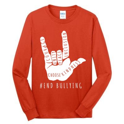 Unity Orange Day End Bullying Love Sign Language Tall Long Sleeve T-Shirt