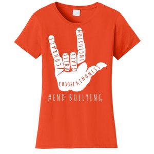 Unity Orange Day End Bullying Love Sign Language Women's T-Shirt