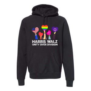 Unity Over Division Kamala Harris Tim Walz Gift Premium Hoodie