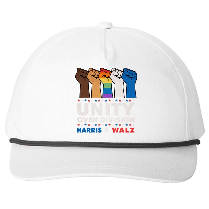 Unity Over Division Harris Walz 2024 Snapback Five-Panel Rope Hat