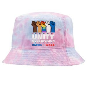 Unity Over Division Harris Walz 2024 Tie-Dyed Bucket Hat