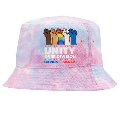 Unity Over Division Harris Walz 2024 Tie-Dyed Bucket Hat