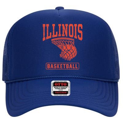 University of Illinois Fighting Illini Basketball High Crown Mesh Back Trucker Hat