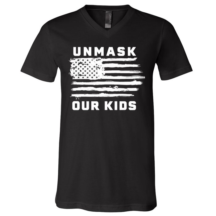 Unmask Our Kids V-Neck T-Shirt