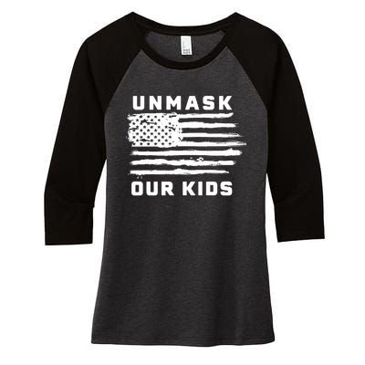 Unmask Our Kids Women's Tri-Blend 3/4-Sleeve Raglan Shirt