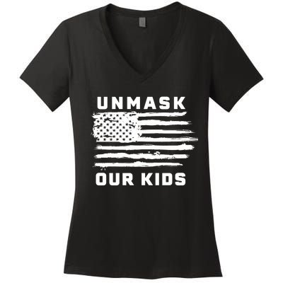 Unmask Our Kids Women's V-Neck T-Shirt