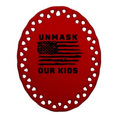 Unmask Our Kids Ceramic Oval Ornament