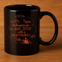 Underestimate Old Man Recumbent Trike Bike Bicycle Gift 11oz C Handle Ceramic Mug