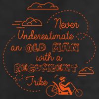 Underestimate Old Man Recumbent Trike Bike Bicycle Gift 11oz C Handle Ceramic Mug