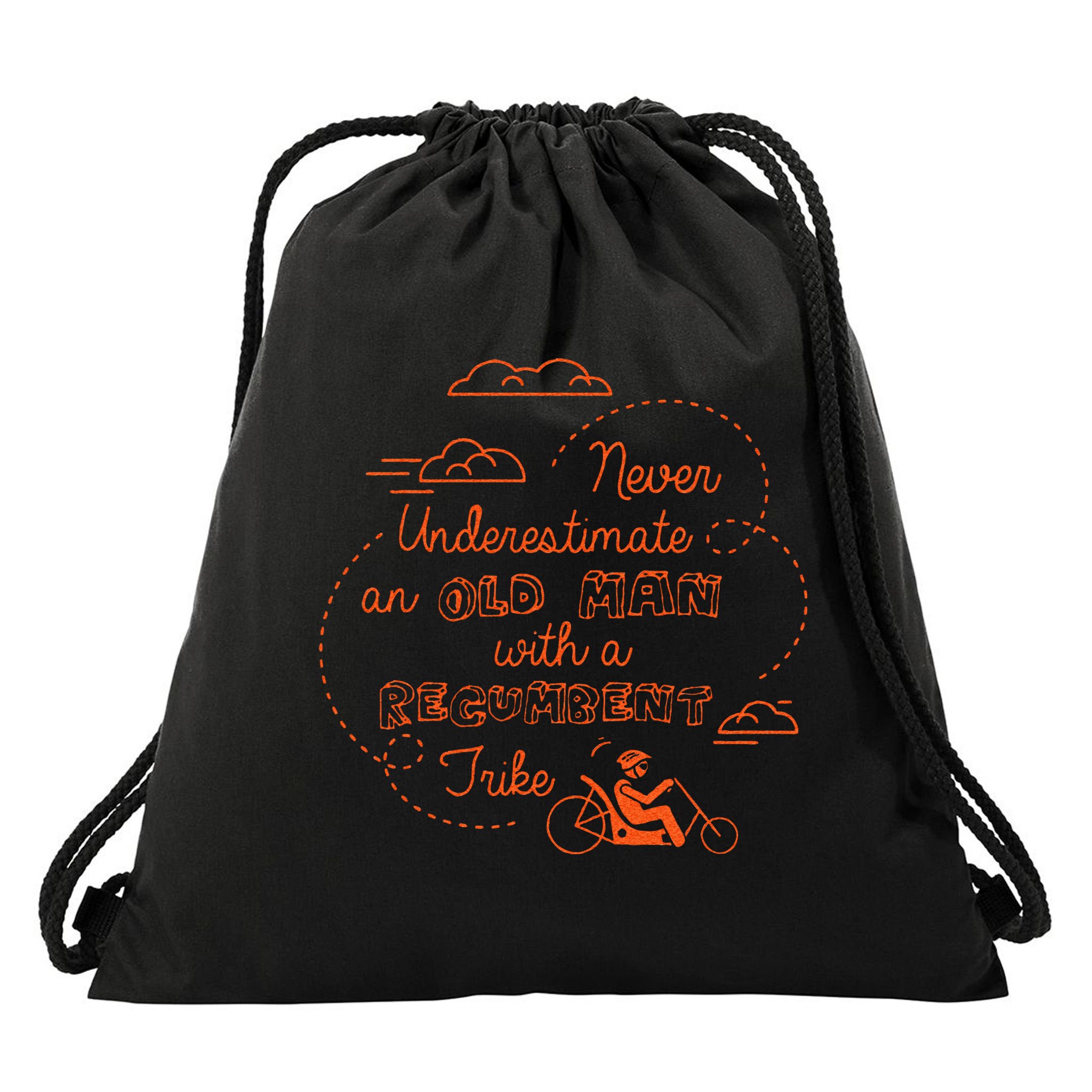 Underestimate Old Man Recumbent Trike Bike Bicycle Gift Drawstring Bag