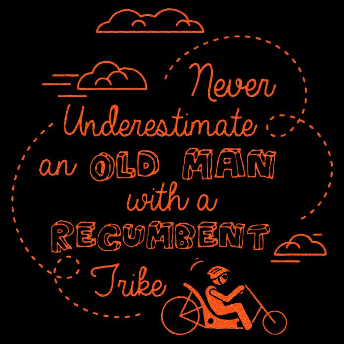Underestimate Old Man Recumbent Trike Bike Bicycle Gift Drawstring Bag