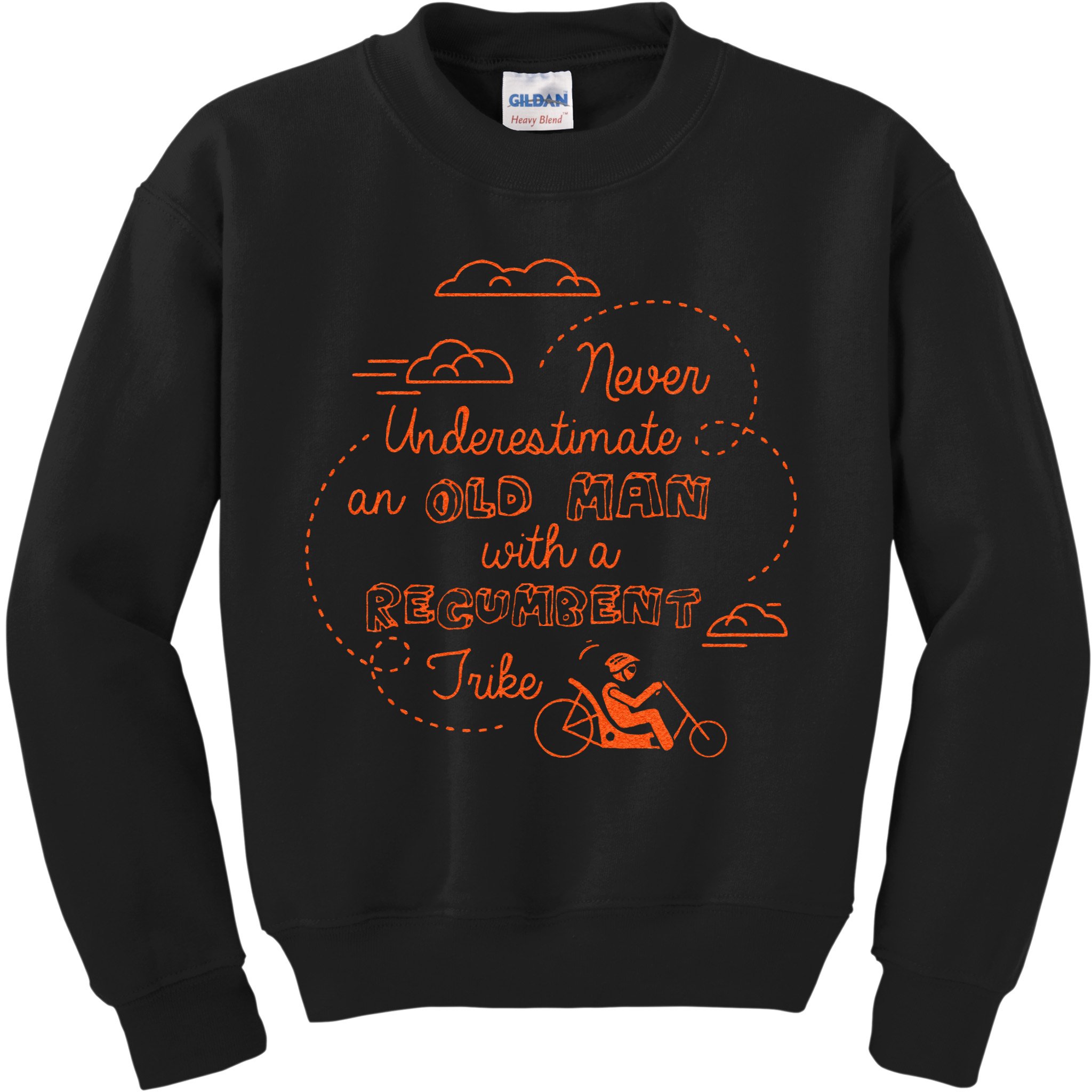 Underestimate Old Man Recumbent Trike Bike Bicycle Gift Kids Sweatshirt