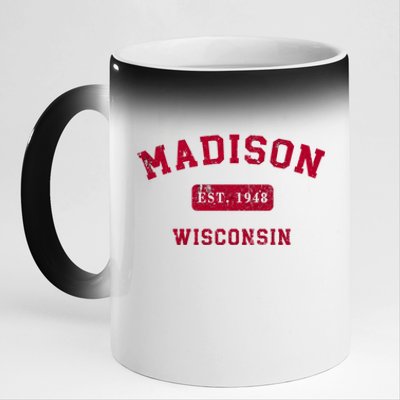 University Of Madison Wisconsin Est 1948 11oz Black Color Changing Mug