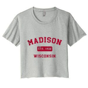 University Of Madison Wisconsin Est 1948 Women's Crop Top Tee