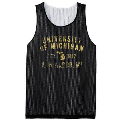 U.N.I.V.E.R.S.I.T.Y Of M.I.C.H.I.G.A.N W.O.L.V.E.R.I.N.E.S Simple State Mesh Reversible Basketball Jersey Tank