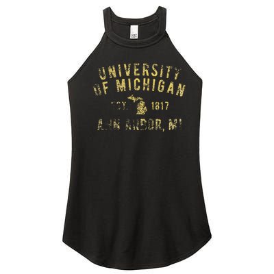 U.N.I.V.E.R.S.I.T.Y Of M.I.C.H.I.G.A.N W.O.L.V.E.R.I.N.E.S Simple State Women’s Perfect Tri Rocker Tank