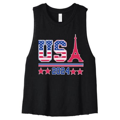 Usa O.L.Y.M.P.I.C Paris 2024 Women's Racerback Cropped Tank