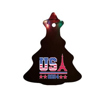 Usa O.L.Y.M.P.I.C Paris 2024 Ceramic Tree Ornament