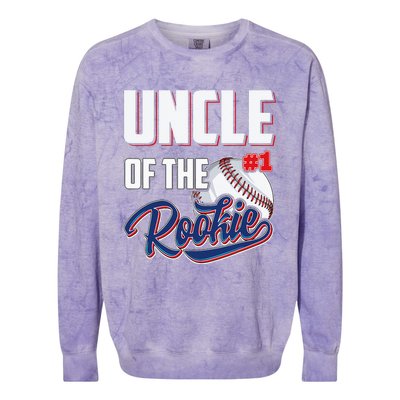 Uncle Of Rookie 1 Years Old Team 1st Birthday Baseball Colorblast Crewneck Sweatshirt