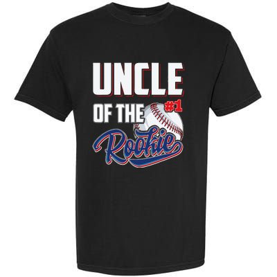 Uncle Of Rookie 1 Years Old Team 1st Birthday Baseball Garment-Dyed Heavyweight T-Shirt