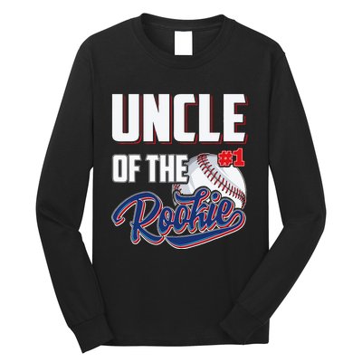 Uncle Of Rookie 1 Years Old Team 1st Birthday Baseball Long Sleeve Shirt