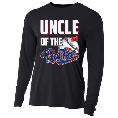 Uncle Of Rookie 1 Years Old Team 1st Birthday Baseball Cooling Performance Long Sleeve Crew