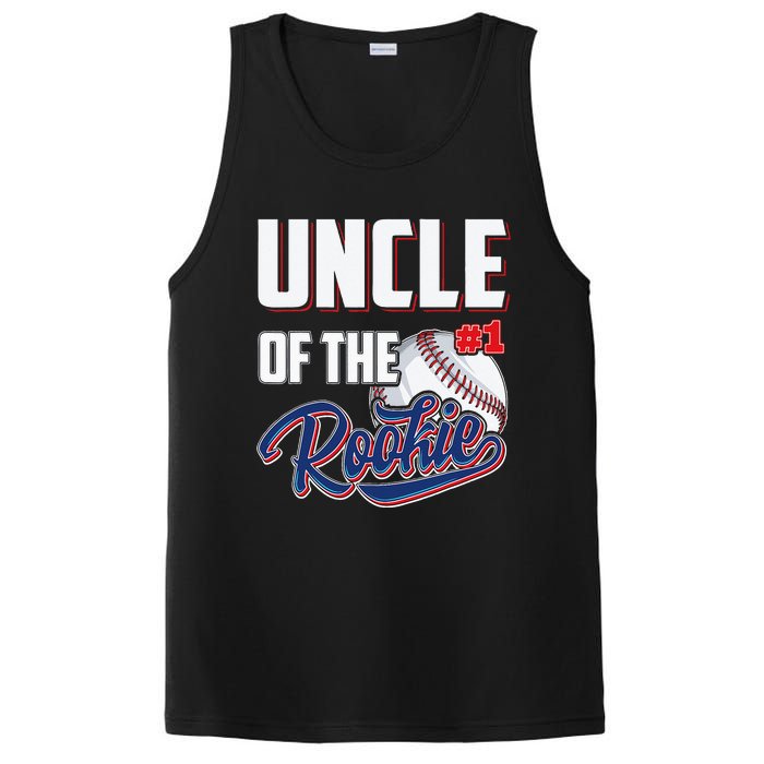 Uncle Of Rookie 1 Years Old Team 1st Birthday Baseball PosiCharge Competitor Tank