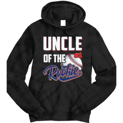 Uncle Of Rookie 1 Years Old Team 1st Birthday Baseball Tie Dye Hoodie