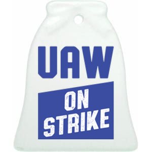 UAW On Strike (Blue) Ceramic Bell Ornament