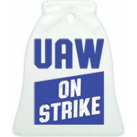 UAW On Strike (Blue) Ceramic Bell Ornament