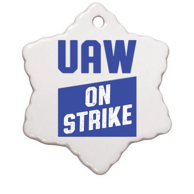 UAW On Strike (Blue) Ceramic Star Ornament