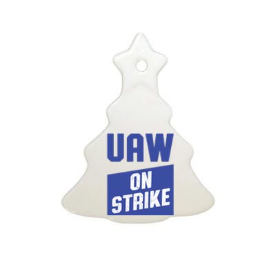 UAW On Strike (Blue) Ceramic Tree Ornament