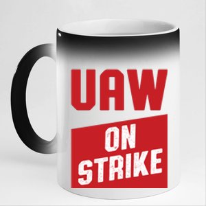 UAW On Strike (RED) 11oz Black Color Changing Mug