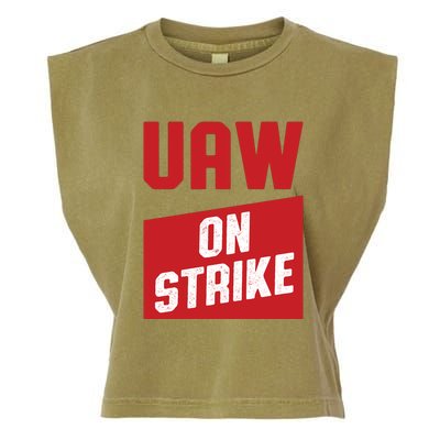 UAW On Strike (RED) Garment-Dyed Women's Muscle Tee