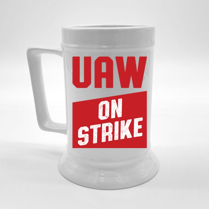 UAW On Strike (RED) Beer Stein